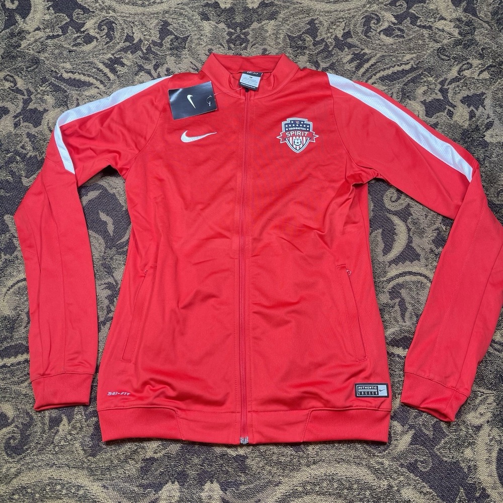 Nike Washington Spirit Soccer NSWL Red Zip Up Jacket Womens Size Small New